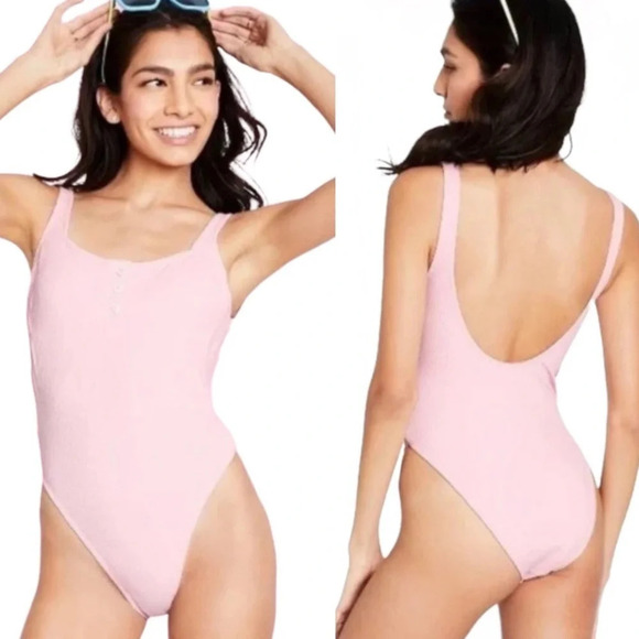 ✨NWT Stoney Clover X Target Pink Cheeky High Leg One Piece Swimsuit Size XXS 00 - Picture 12 of 12